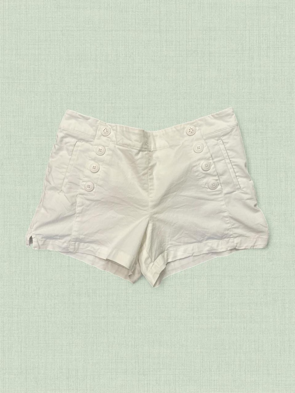 LOFT The Rivera Short in White with Sailor Buttons Size 8